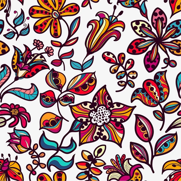 Patrón de flores. Textura floral pintada — Archivo Imágenes Vectoriales