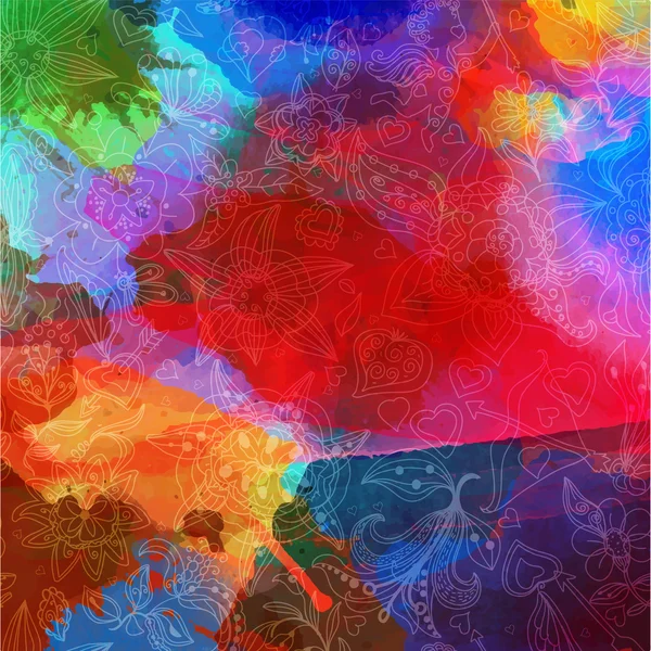 Paleta de acuarela abstracta de colores azules, mezcla de colores — Archivo Imágenes Vectoriales