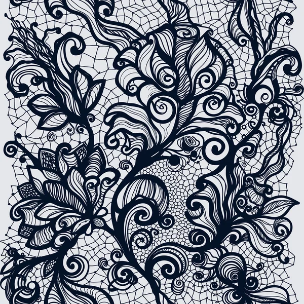 Dentelle motif avec des fleurs — Image vectorielle