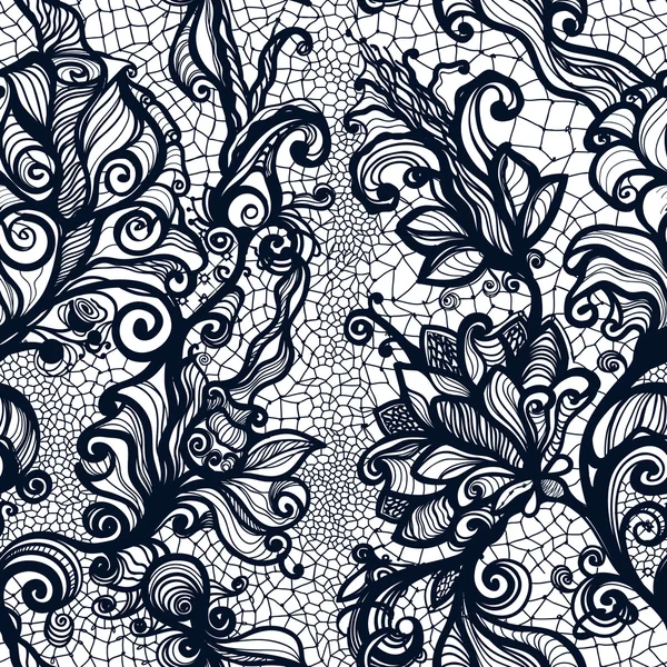 Dentelle motif avec des fleurs — Image vectorielle