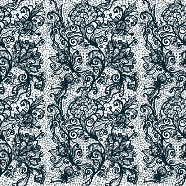 Dentelle motif avec des fleurs — Image vectorielle