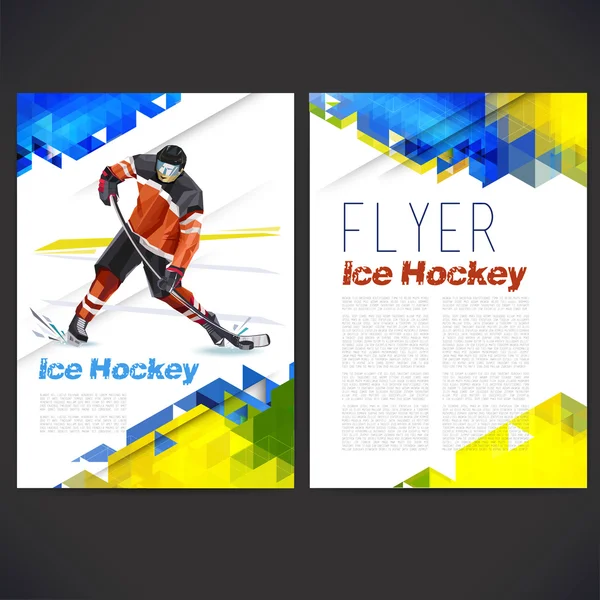Joueur de hockey géométrique — Image vectorielle