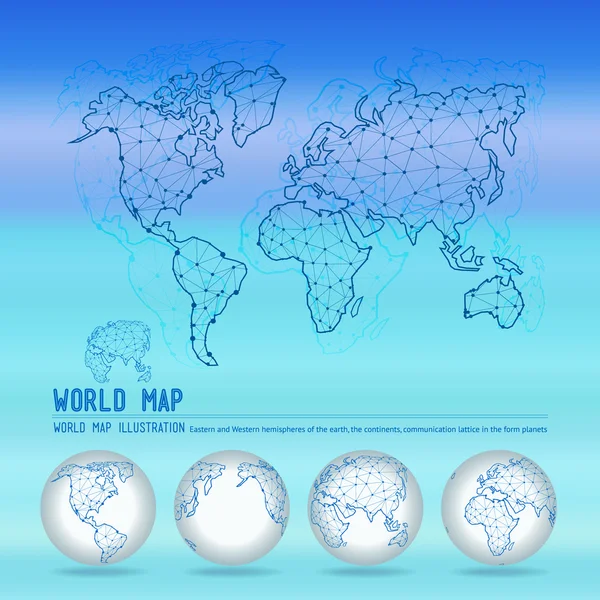 Mapas mundiais da peneira molecular — Vetor de Stock