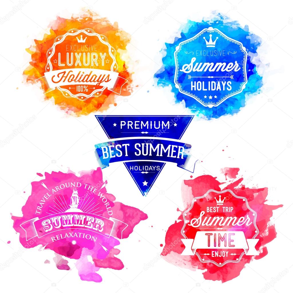 Collection of Summer and Holidays Labels