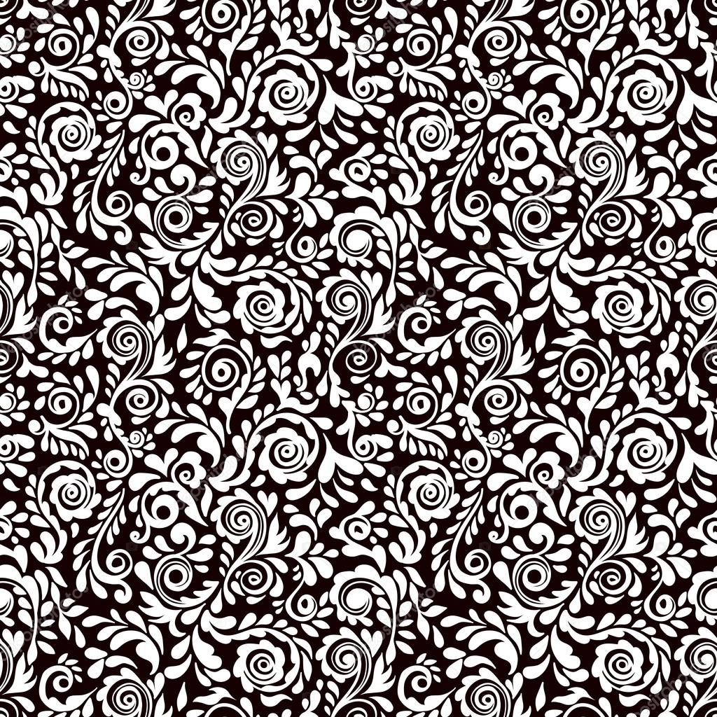 Abstract seamless lace pattern with flowers.