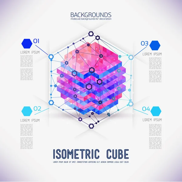 Concepto abstracto cubo isométrico — Archivo Imágenes Vectoriales