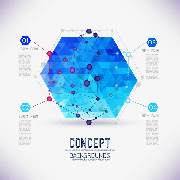 Conceito abstrato rede geométrica —  Vetores de Stock