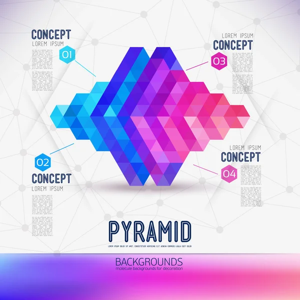 Soyut kavram geometrik piramit — Stok Vektör