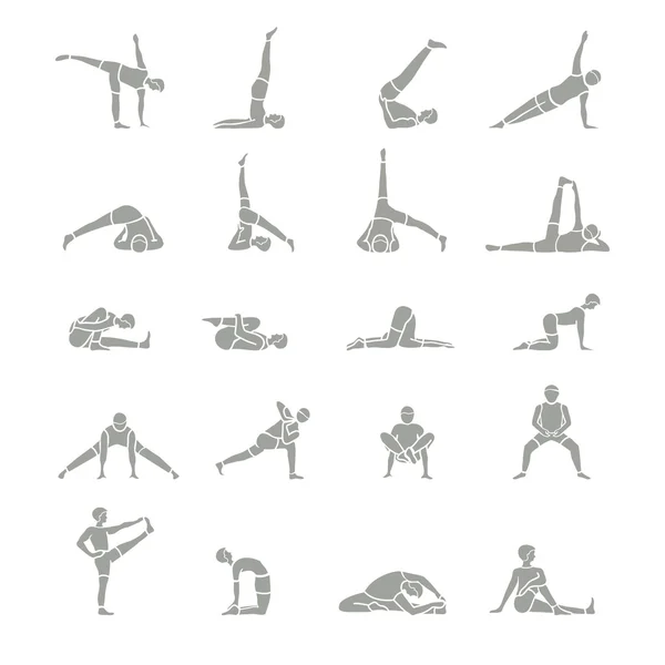 Personas que realizan yoga — Vector de stock