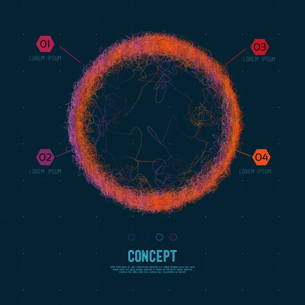 Circle of lines intertwined — 스톡 벡터