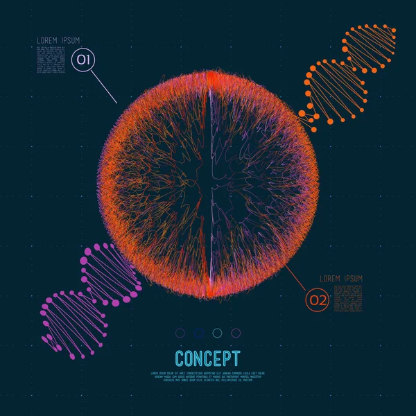 Circle of lines intertwined — 스톡 벡터