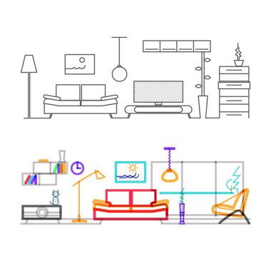 modern living room design concept
