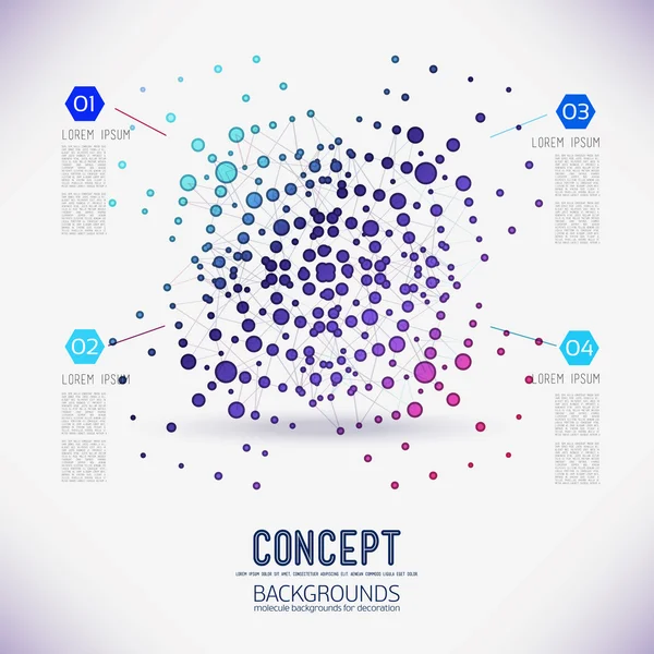 Composição abstrata com moléculas —  Vetores de Stock