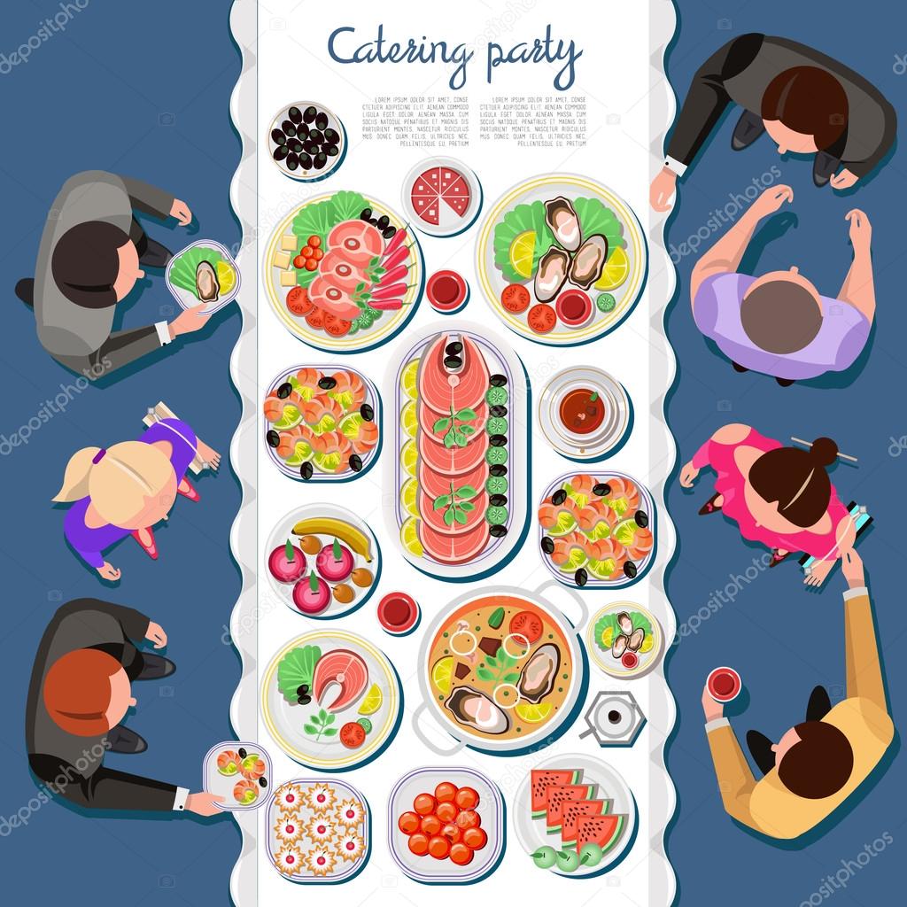 catering party, food, dishes concept