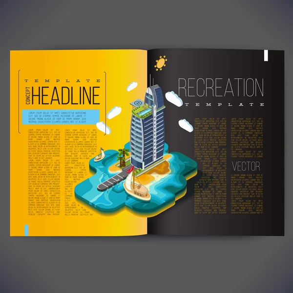 Vacation magazine, brochure template — Stockvector