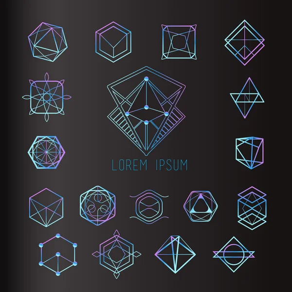 Set of geometric shapes, logo icons — Stockvector