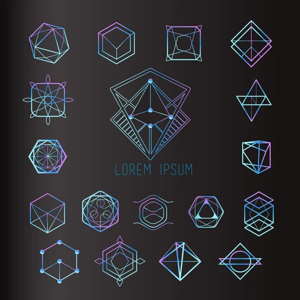 Conjunto de formas geométricas, iconos de logotipo — Archivo Imágenes Vectoriales