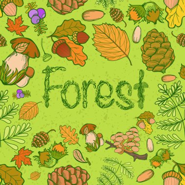 Orman, doğa çiçek öğeleri