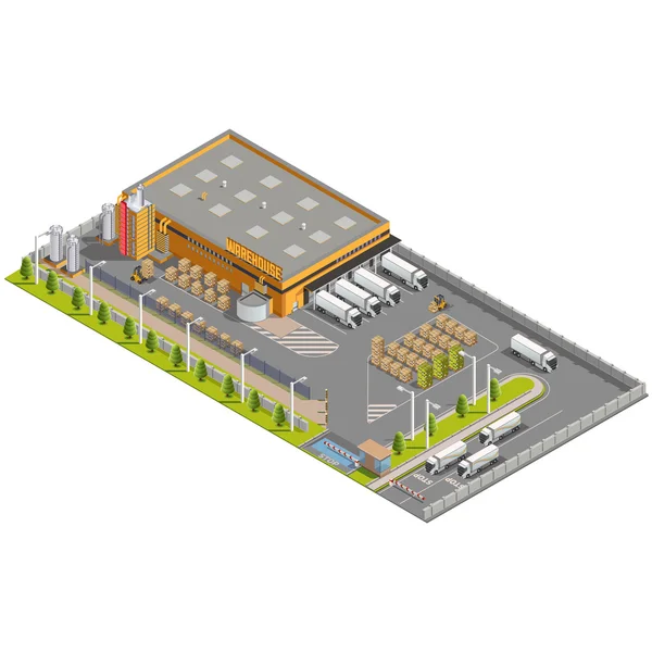 Entrepôt Concept de zone industrielle — Image vectorielle