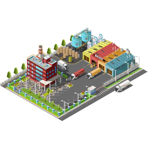 Entrepôt Zone industrielle site — Image vectorielle