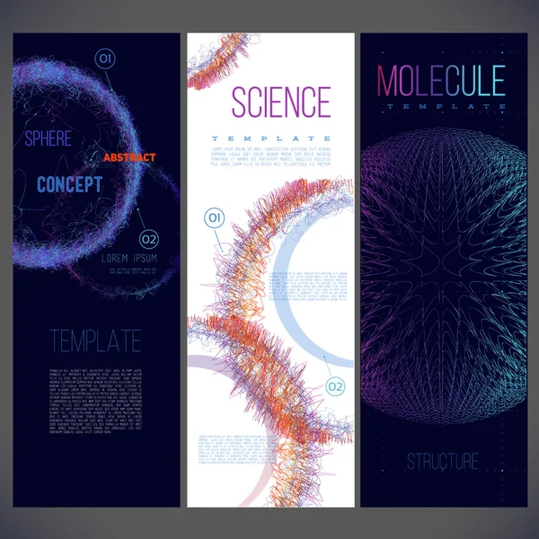 Banners para la ciencia, concepto de investigación — Archivo Imágenes Vectoriales