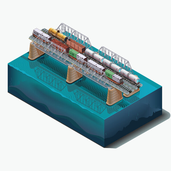 Железнодорожный мост через реку