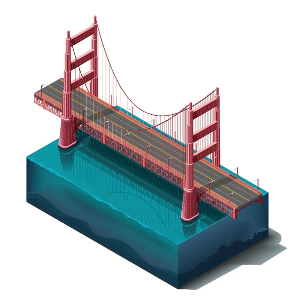 Puente sobre el río, diseño, estructura de la unidad — Vector de stock