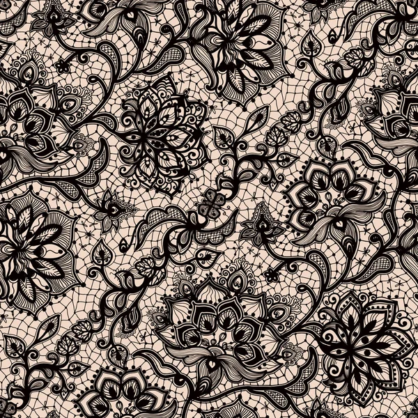 Αφηρημένη άνευ ραφής δαντέλα μοτίβο με λουλούδια — Διανυσματικό Αρχείο