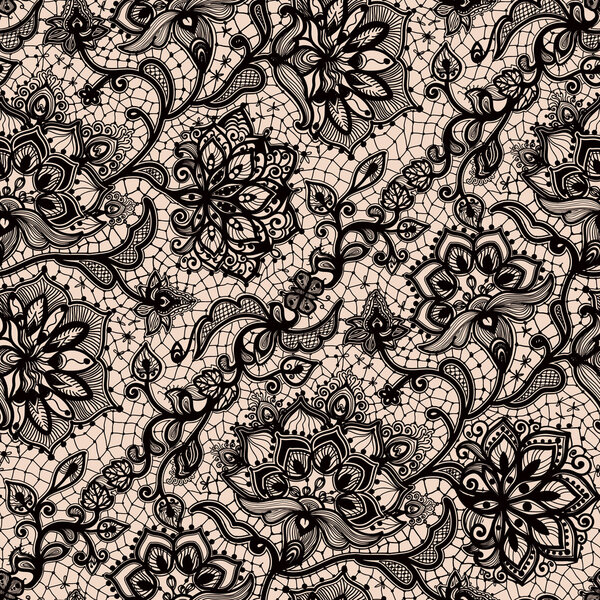 Abstract seamless lace pattern with flowers 
