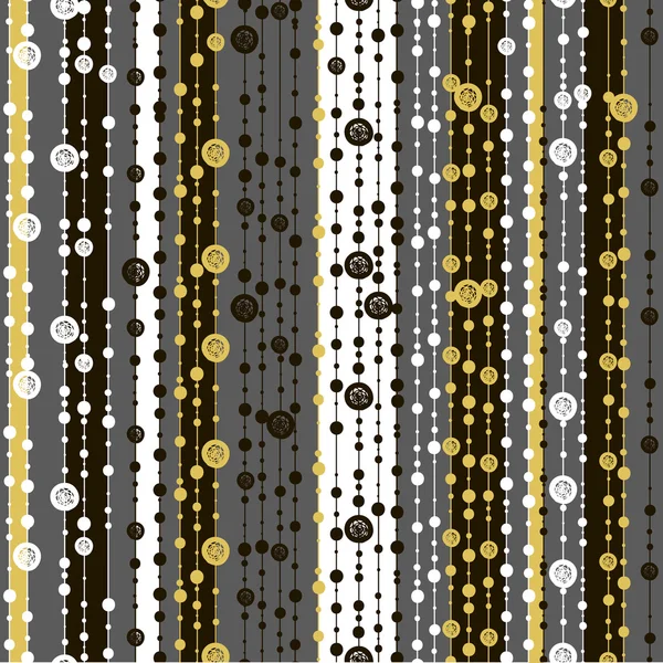 Seamless patterns with white black gold lines and points Stock Vector