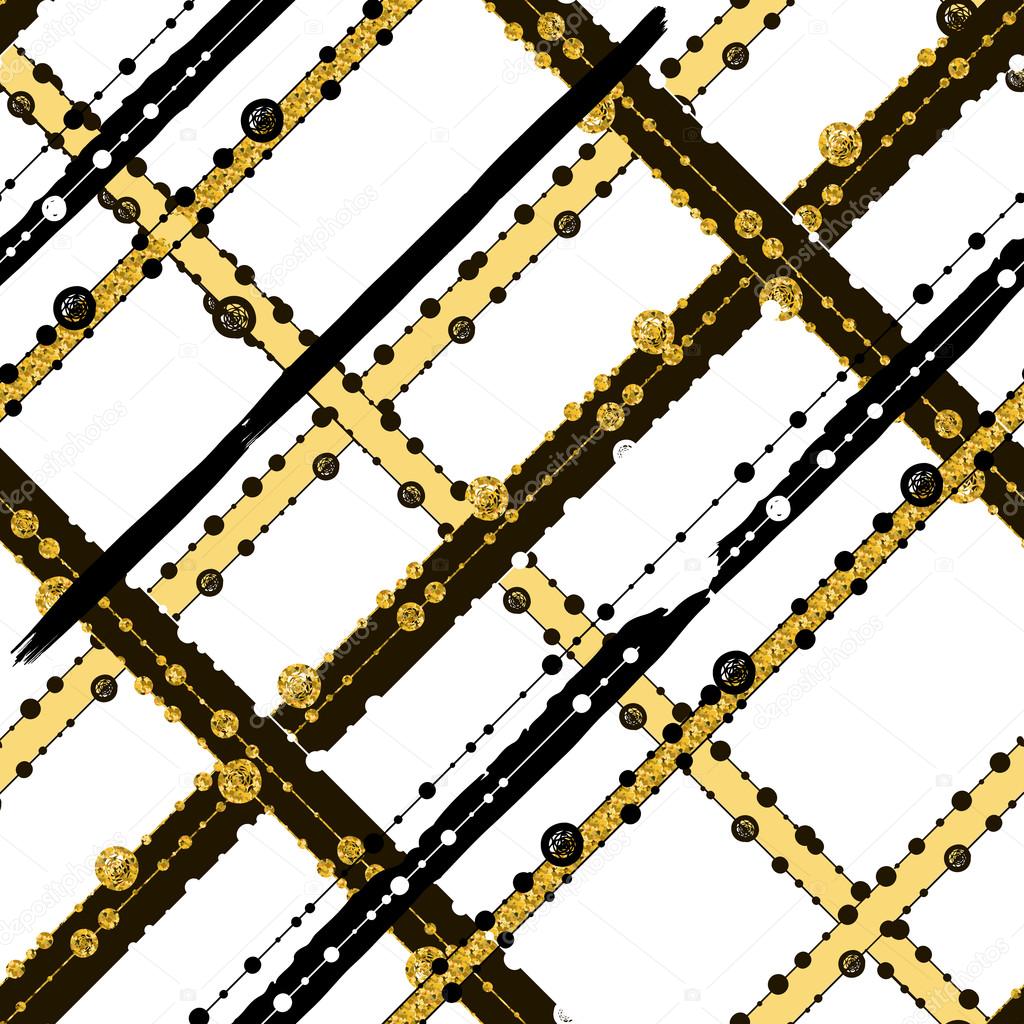 Patterns with white black gold lines and points