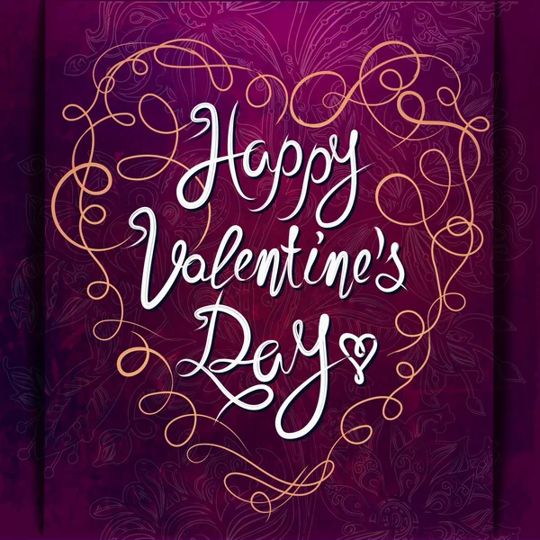 Valentines day vintage red lettering background — Stock Vector