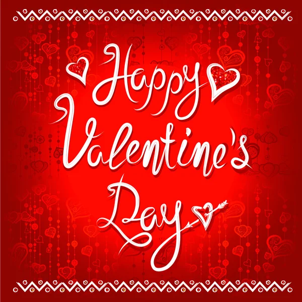 Valentines vintage rouge fond de lettrage — Image vectorielle