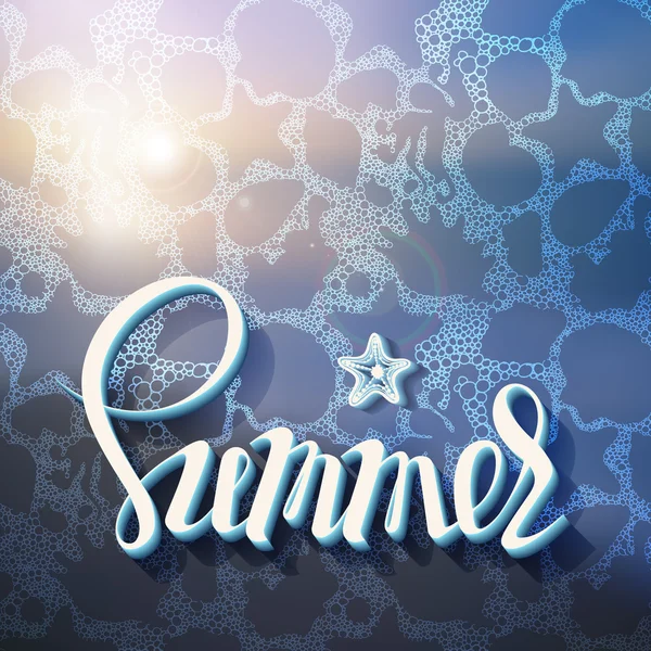 Artistic inscription on the background of summer sea — Stock Vector