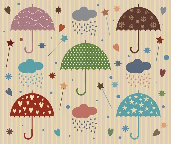 Rain Umbrella with Star and Heart — Stock fotografie