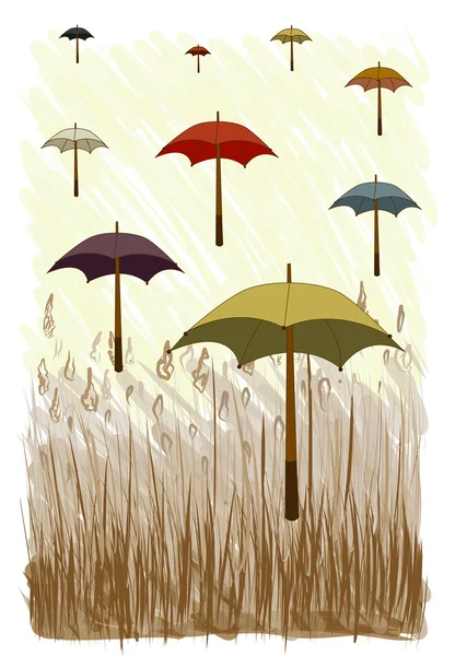 Of Umbrella with Grass — 图库照片