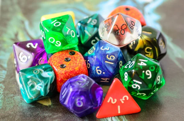 Role playing dices lying on picture background — Stock Photo, Image