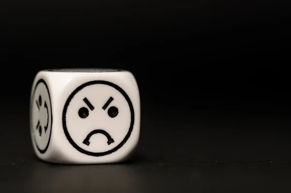 Egyetlen érzelem kocka, dühös kifejezés vázlat — Stock Fotó