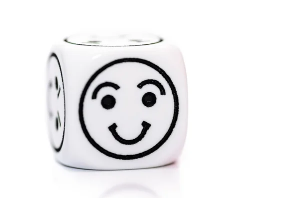 Egyetlen érzelem kocka, boldog kifejezés vázlat — Stock Fotó