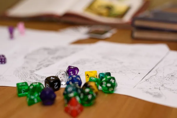 Role playing game set up on table — Stock Photo, Image
