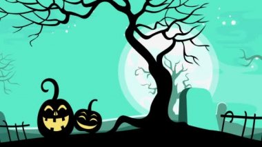 Cadılar Bayramı karikatür sorunsuz animasyonlu arka plan ilmekledi.