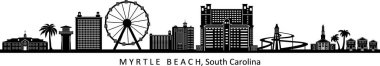 MYRTLE SAHİL Güney Carolina Usa Şehri Skyline Vektörü