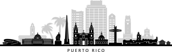 Puerto Rico San Juan Usa City Skyline Vektor lizenzfreie Stockillustrationen