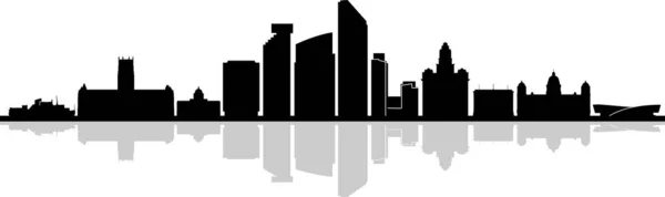 Liverpool England Storbritannien City Skyline Vector — Stock vektor