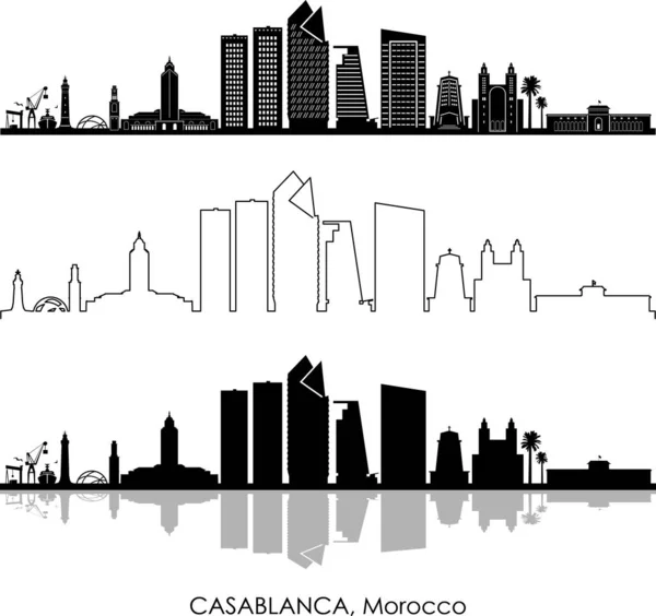 Casablanca Marrocos África Cidade Skyline Vector — Vetor de Stock
