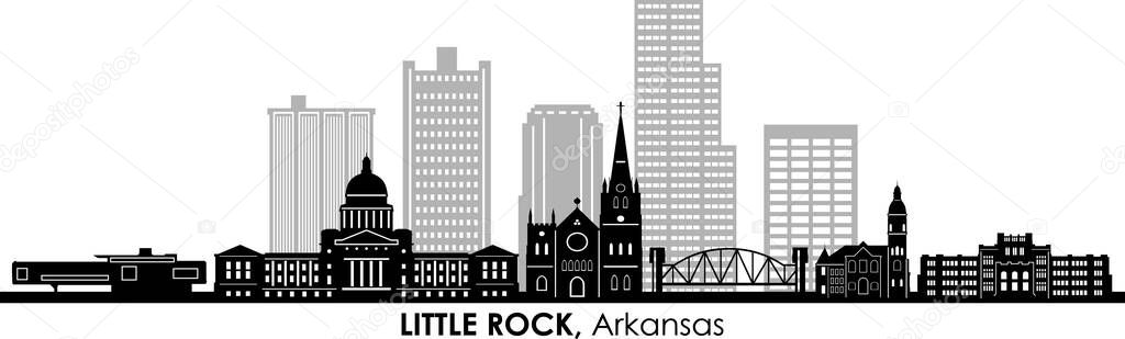 LITTLE ROCK Arkansas USA City Skyline Vector