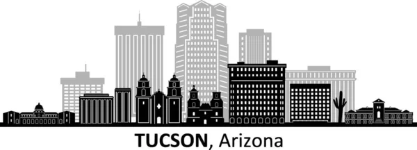 Tucson Arizona Usa City Skyline Vector Stockvektor