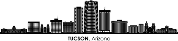 Tucson Arizona Usa City Skyline Vector lizenzfreie Stockillustrationen