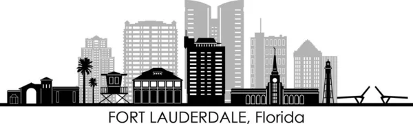 Fort Lauderdale Florida ABD Skyline Vektörü
