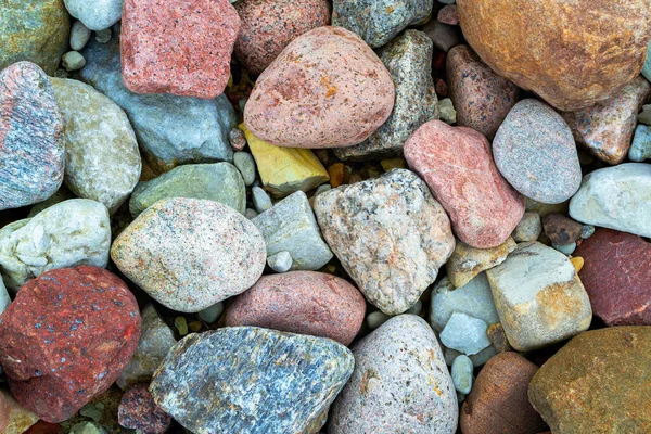 Cor Azul Rosa Marrom Laranja Cinza Pequenas Pedras Marinhas Bonitas — Fotografia de Stock